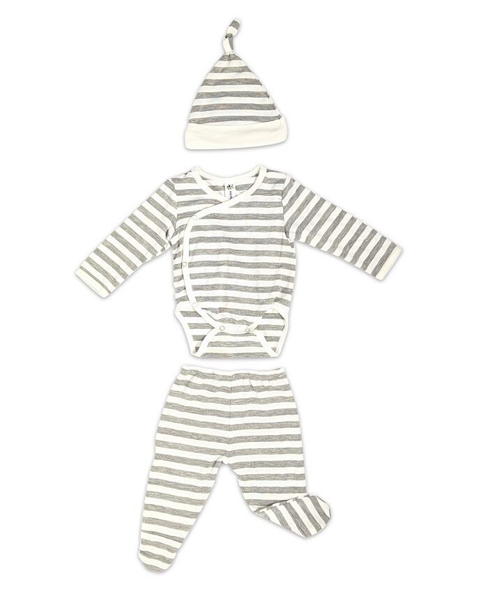 

Боди, штаны и шапочка для маленьких мальчиков и девочек Earth Baby Outfitters, серый
