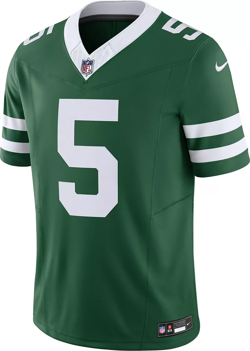 Мужские кроссовки Nike New York Jets Garrett Wilson #5 Vapor F.U.S.E. Ограниченная зеленая майка — фото 3