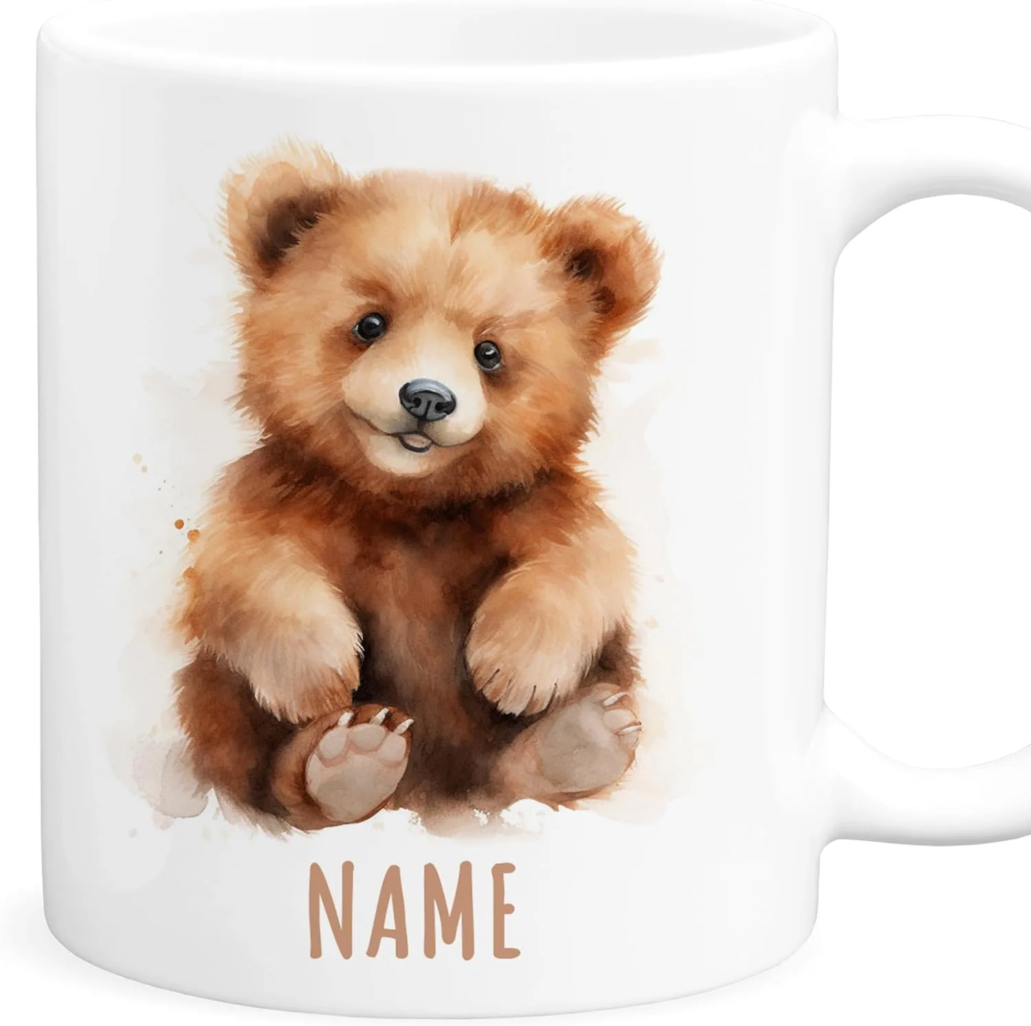 Кружка Bear с именем для детей, керамическая чашка для чая, 330 мл DEL MÀ Unique & Personal