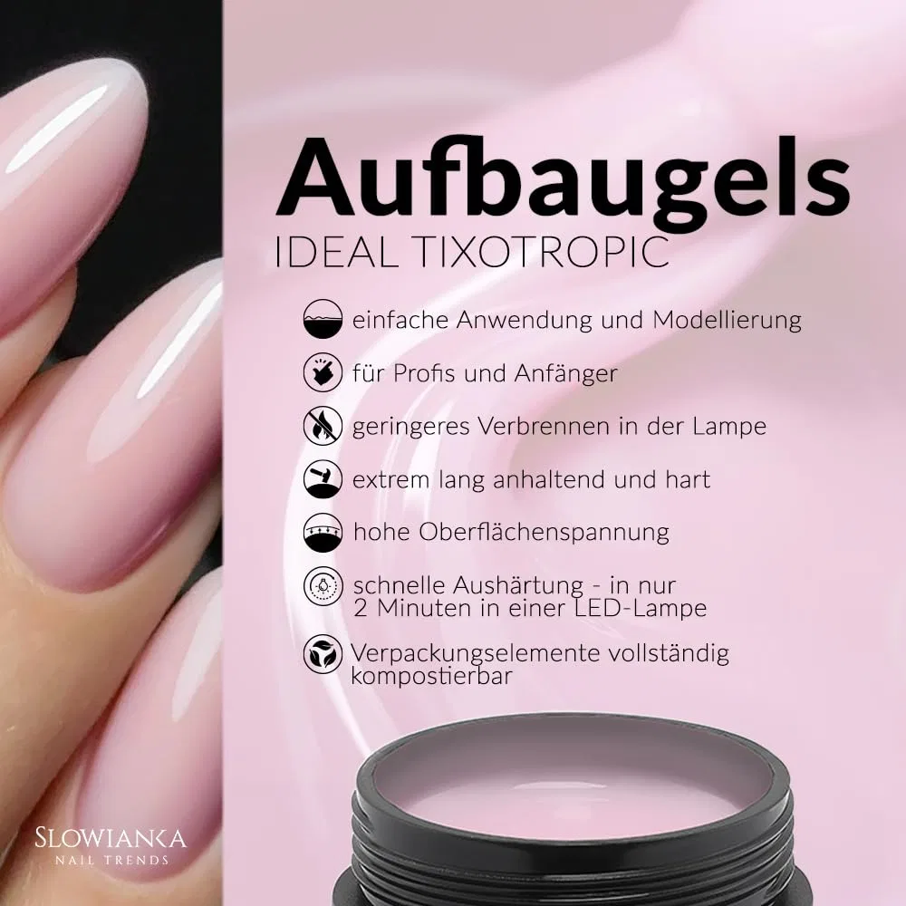 Строительный UV/LED-гель Slowianka Nail Trends Milky Pink Cover, 50 г Slowianka Nail Trends, Milky Pink Cover - Ideal Tixotropic 50G