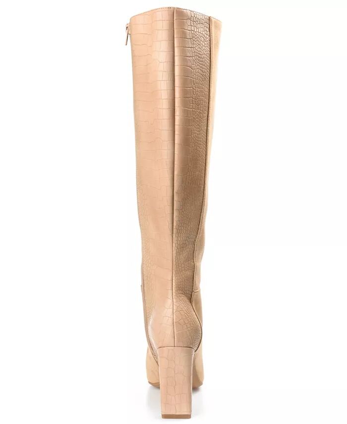 Женские сапоги Elisabeth Wide Calf до колена Journee Collection, коричневый/бежевый — фото 3