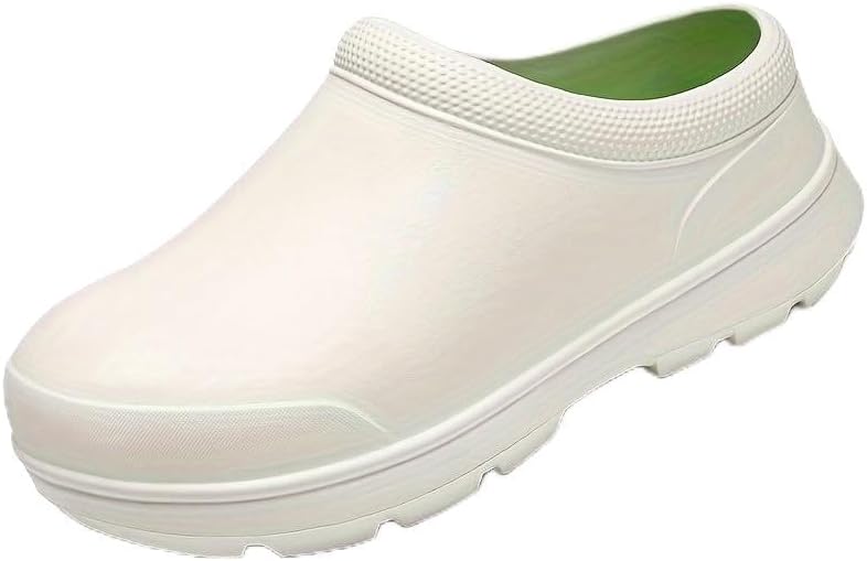 

Мужские сплошные закрытые ботинки из ЭВА- маслостойкие нескользящие ботинки для работы на кухне, в больнице и других местах Hhhchpm, белый