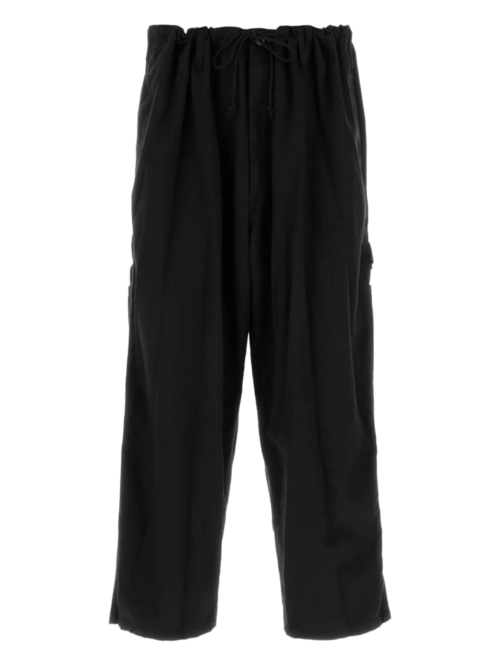 

Брюки с эластичным поясом и накладными карманами Yohji Yamamoto, черный