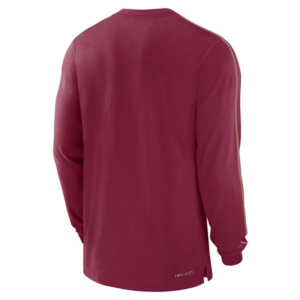 Мужская триблендовая футболка с длинным рукавом florida state seminoles 2024 sideline player Nike — фото 4