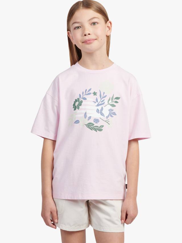 

Детская хлопковая футболка с цветочным принтом New Balance, Light Raspberry