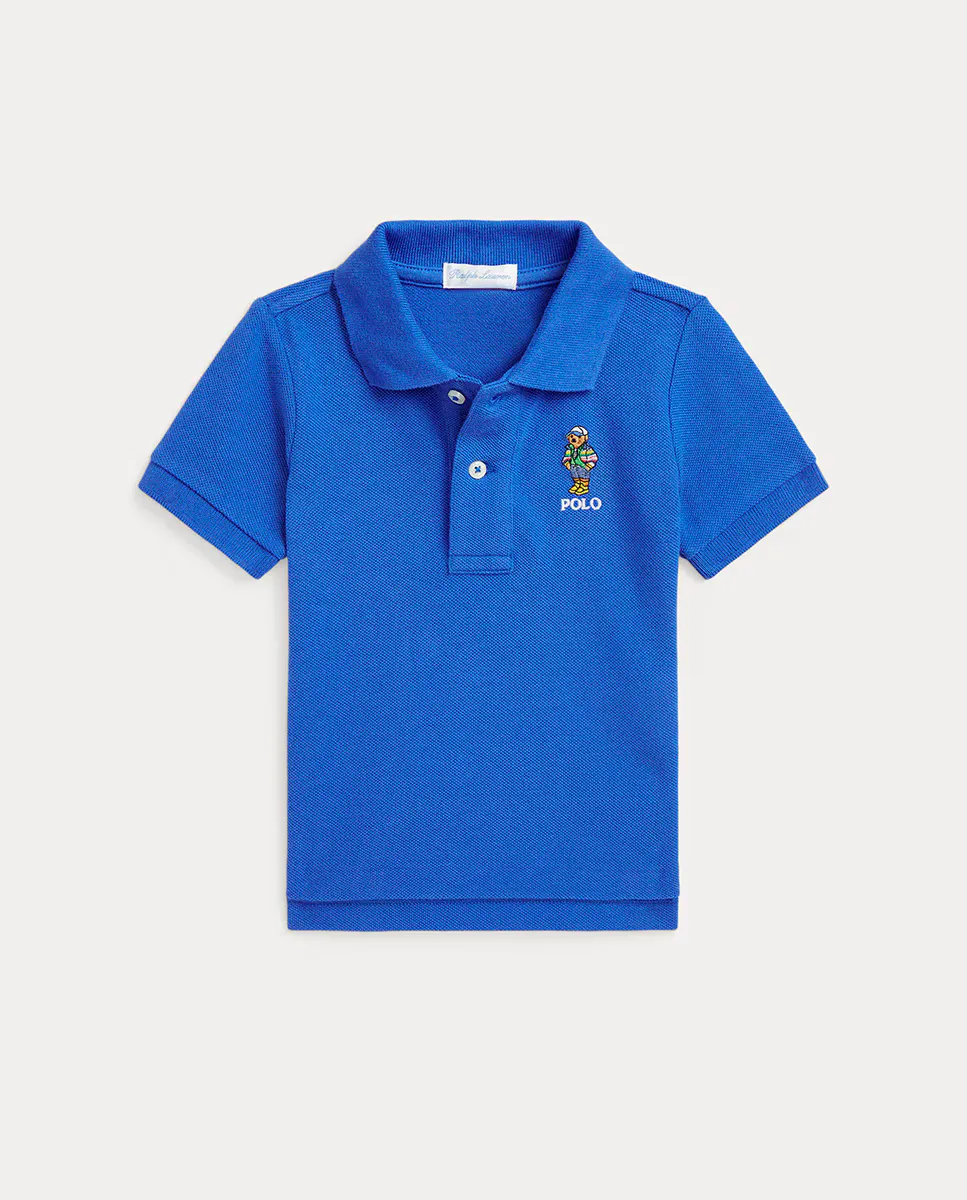 

Хлопковая рубашка поло для мальчика с Bear Polo Polo Ralph Lauren, синий
