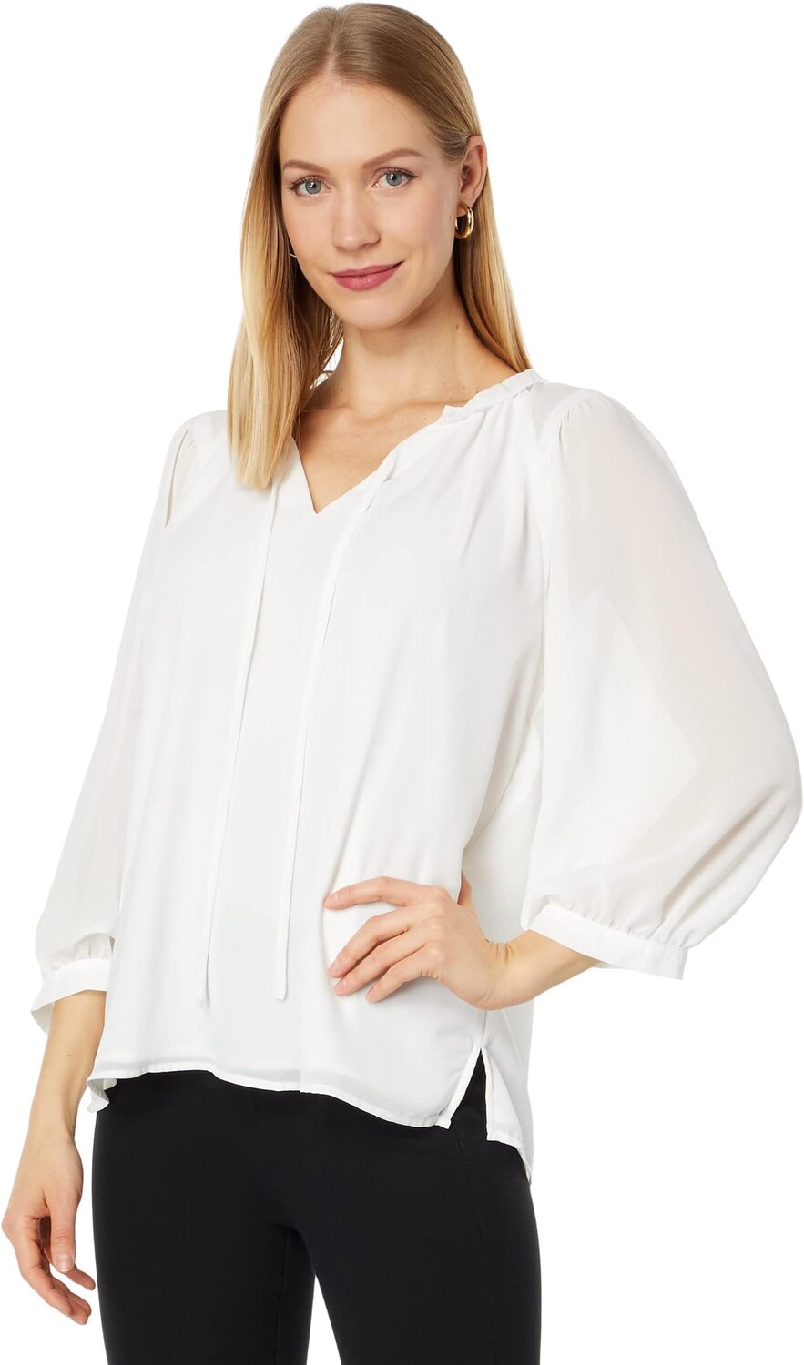 

Блузка-крестьянка с разрезом реглан Vince Camuto, цвет New Ivory