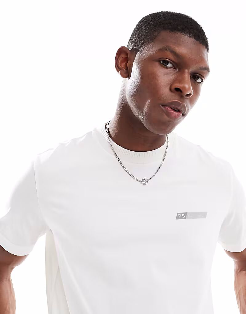 

Футболка PS Paul Smith прямого кроя с логотипом PS Tilt белого цвета