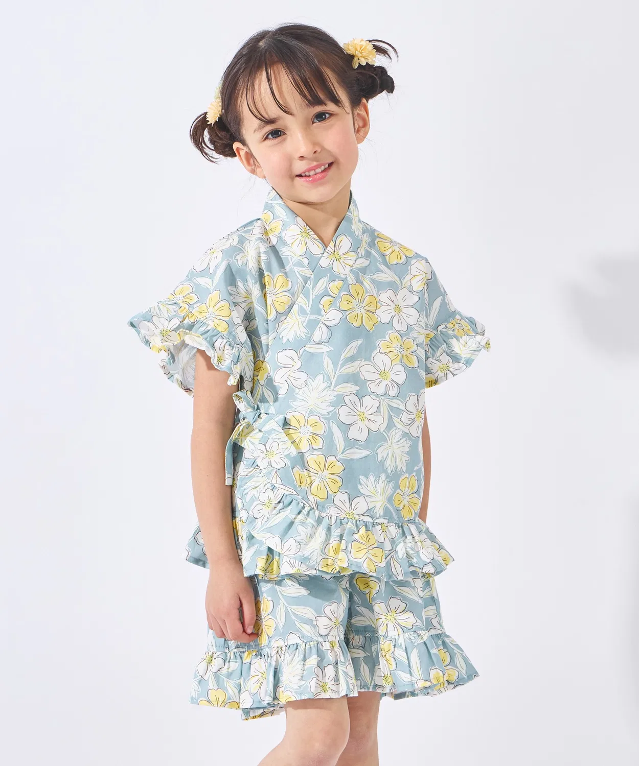 Детское кимоно Girls Jinbei с брендом ever closet, комплект из двух предметов, голубой