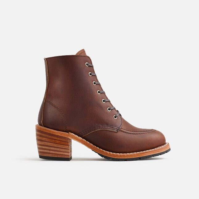 Red Wing Heritage Clara 3406 ботинки женские коричневые кожаные на шнуровке с квадратным каблуком Red Wing Shoes — фото 2
