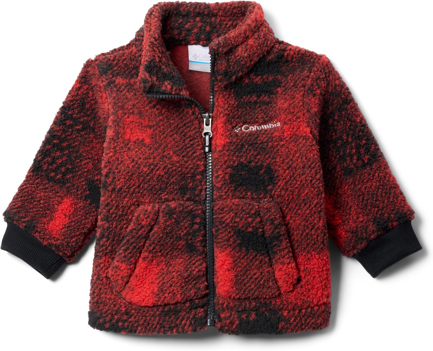 

Columbia Unisex Baby Rugged Ridge II Printed Sherpa Full Zip, Sail Red Omblur Tonal
