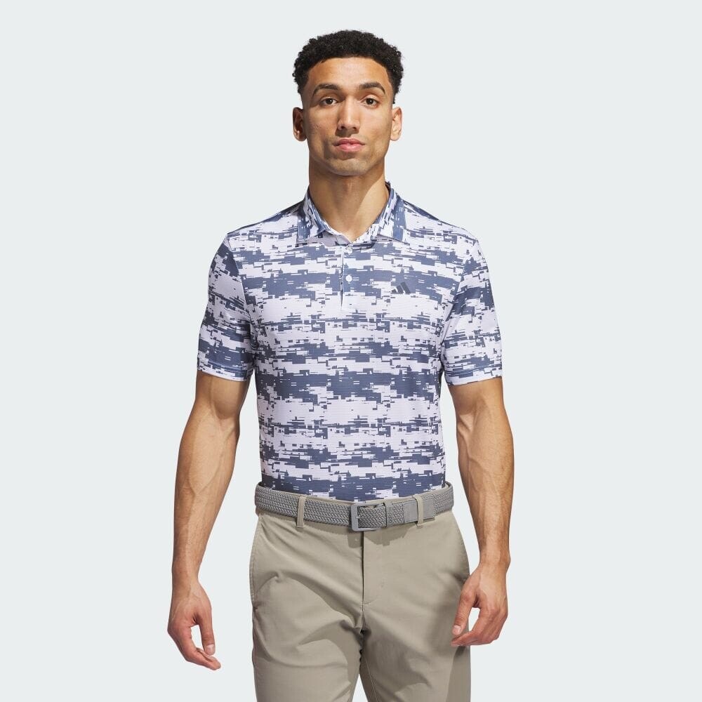 

Поло Adidas HEAT.RDY geometric short sleeve shirt, цвет White/Pre-Rubbed Ink