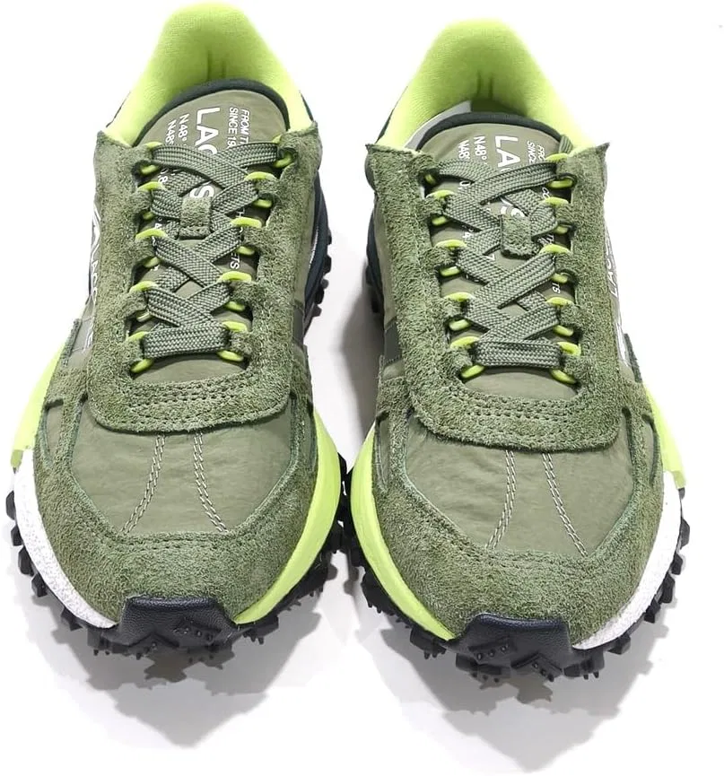 Кроссовки Lacoste Elite Active Khaki из нейлона и замши с текстурированной резиновой подошвой в стиле ретро 70-х — фото 3