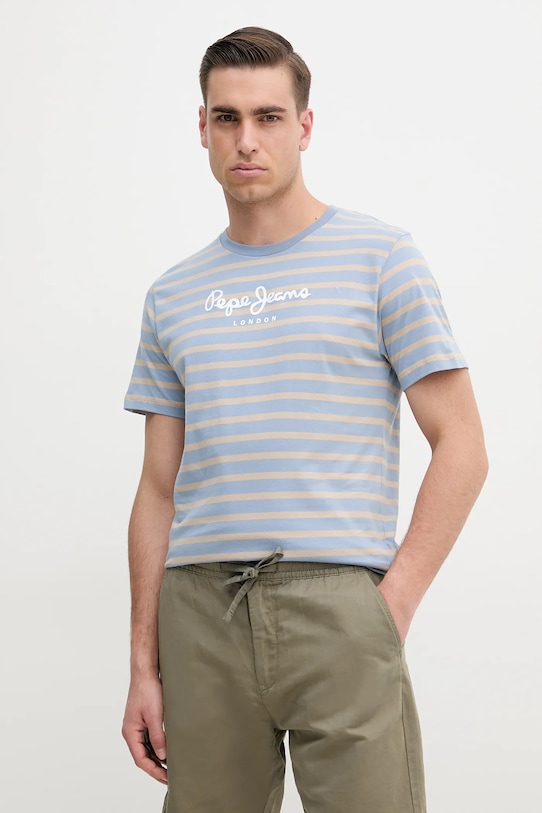 

Хлопковая футболка Pepe Jeans, синий