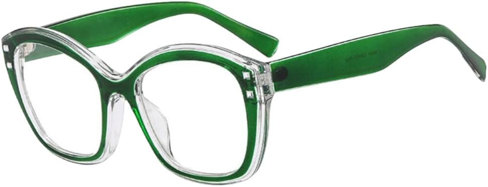 

Роскошные солнцезащитные очки с градиентной оправой, зеленые, круглые, женские, стильные, «кошачий глаз», с заклепками, защита от УФ-излучения UV400 LVTFCO, C11 Green Clear