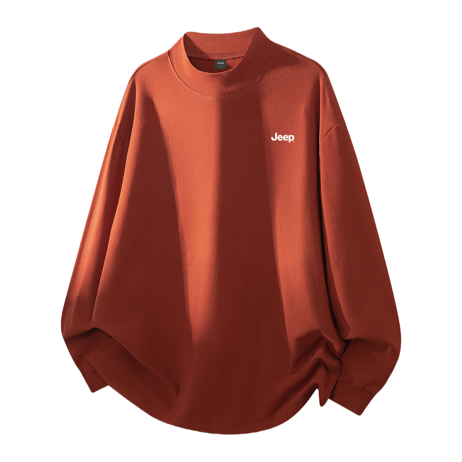 

Футболка Unisex Half Turtleneck Thickened Heavyweight Jeep, оранжевый красный