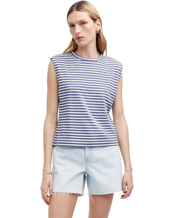 

Футболка Madewell Structured Muscle Tee, цвет Sunfaded Indigo