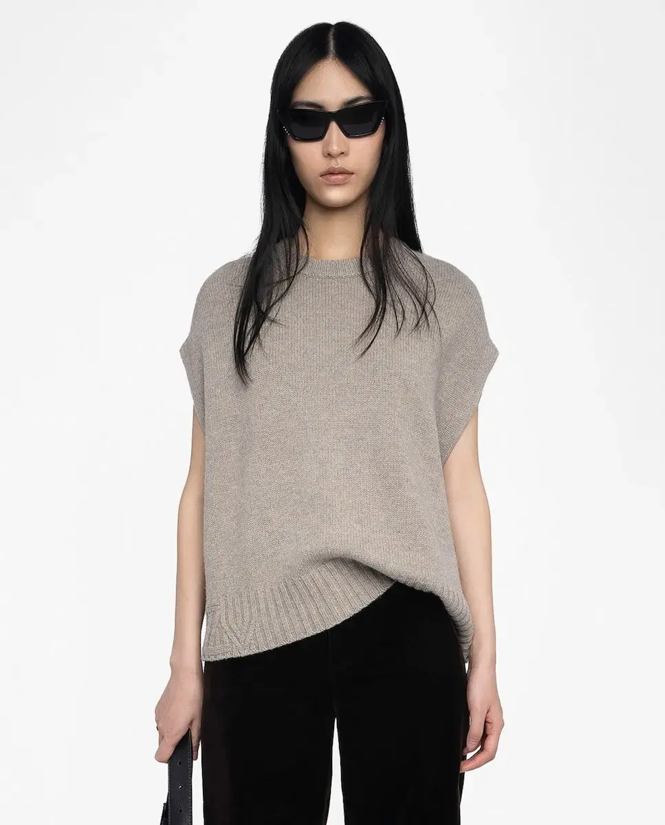 

Женский джемпер Дарси без рукавов из шерсти Zadig & Voltaire, бежевый