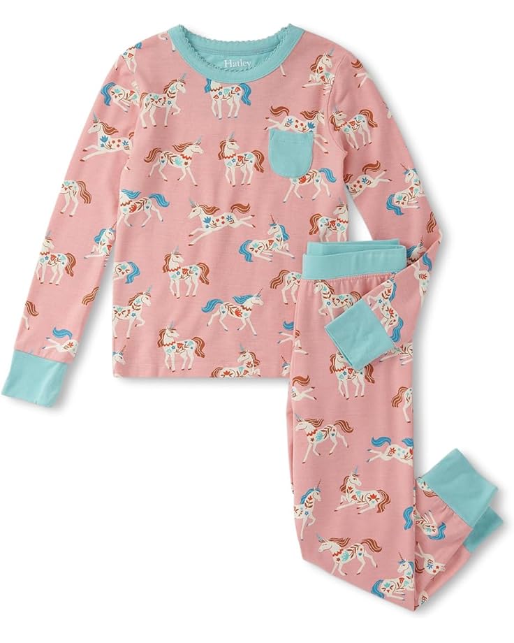 

Пижама Hatley Kids Folksy Unicorn Bamboo Pajama Set, розовый