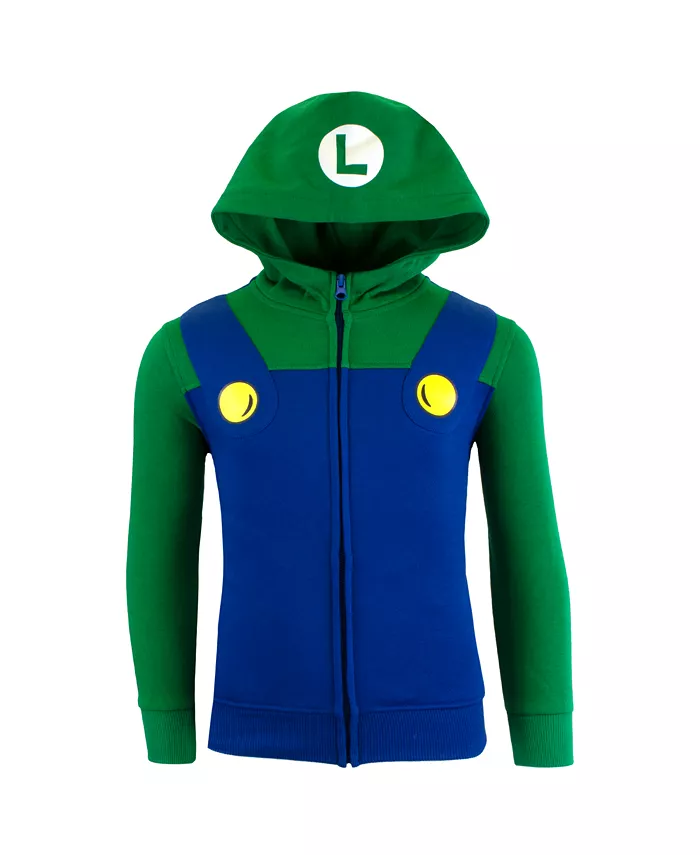 

Мальчиковый худи с застежкой-молнией Nintendo Super Bros Mario, зеленый