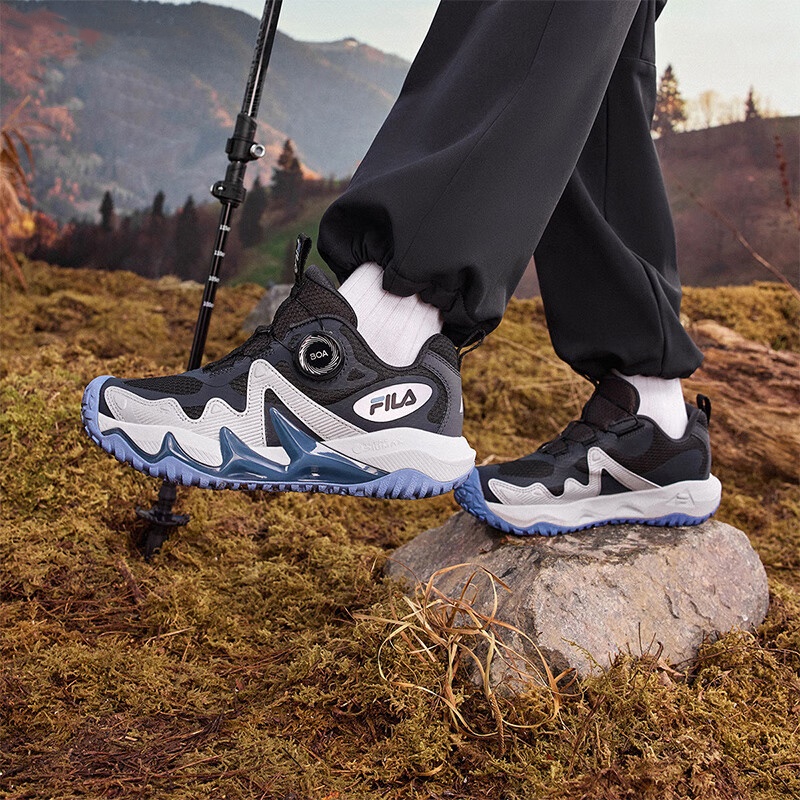 FILA KIDS Детские кроссовки Feile Tiger Paw с противоскользящей подошвой, износостойкие, черные, синие — фото 2
