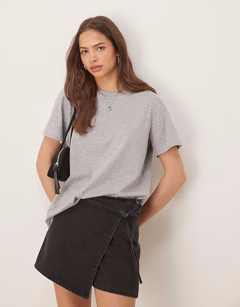 

Футболка ASOS DESIGN Ultimate с круглым вырезом серого меланжевого цвета