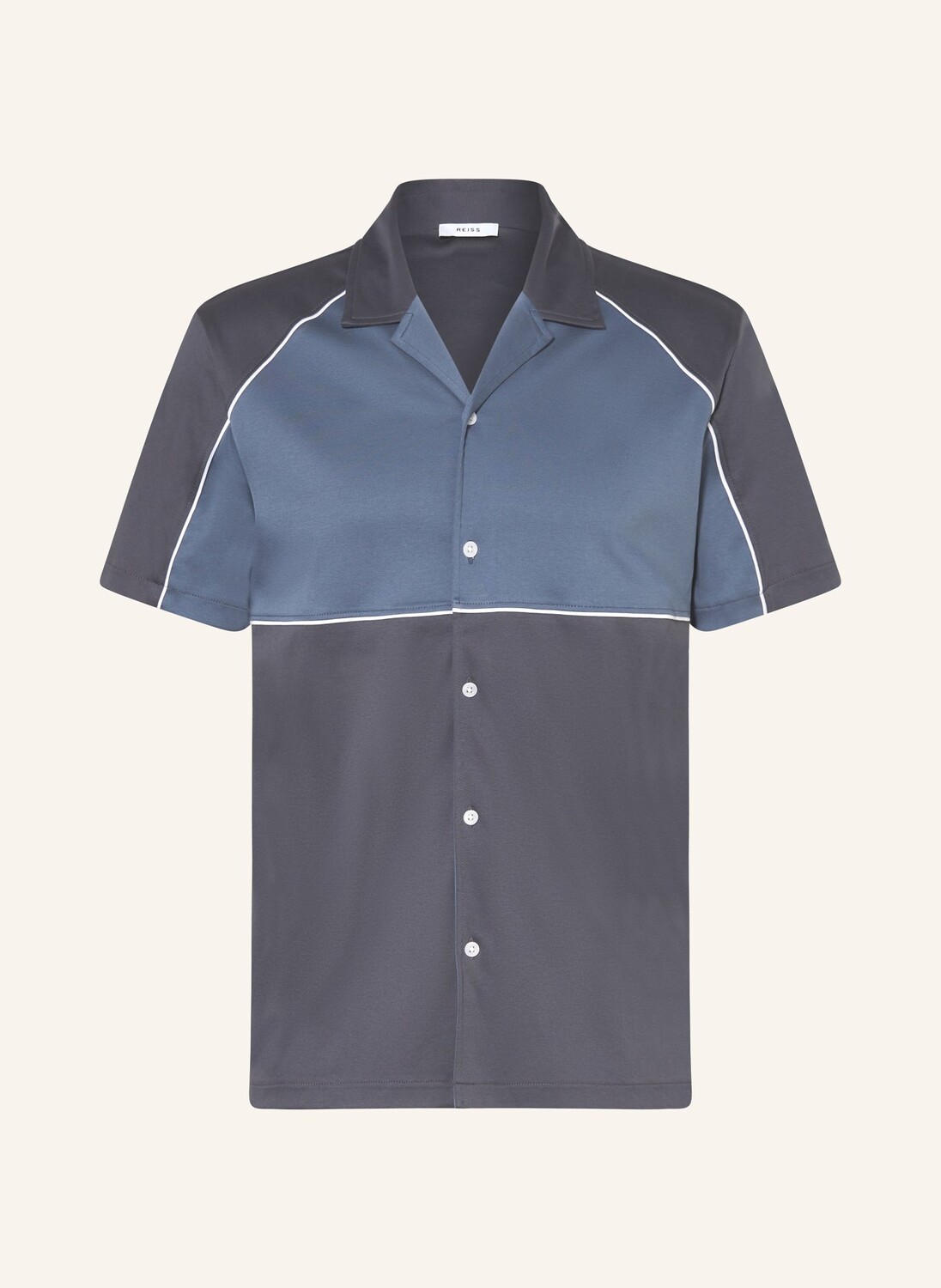 

Курортная рубашка классического кроя Gino из джерси Reiss, синий