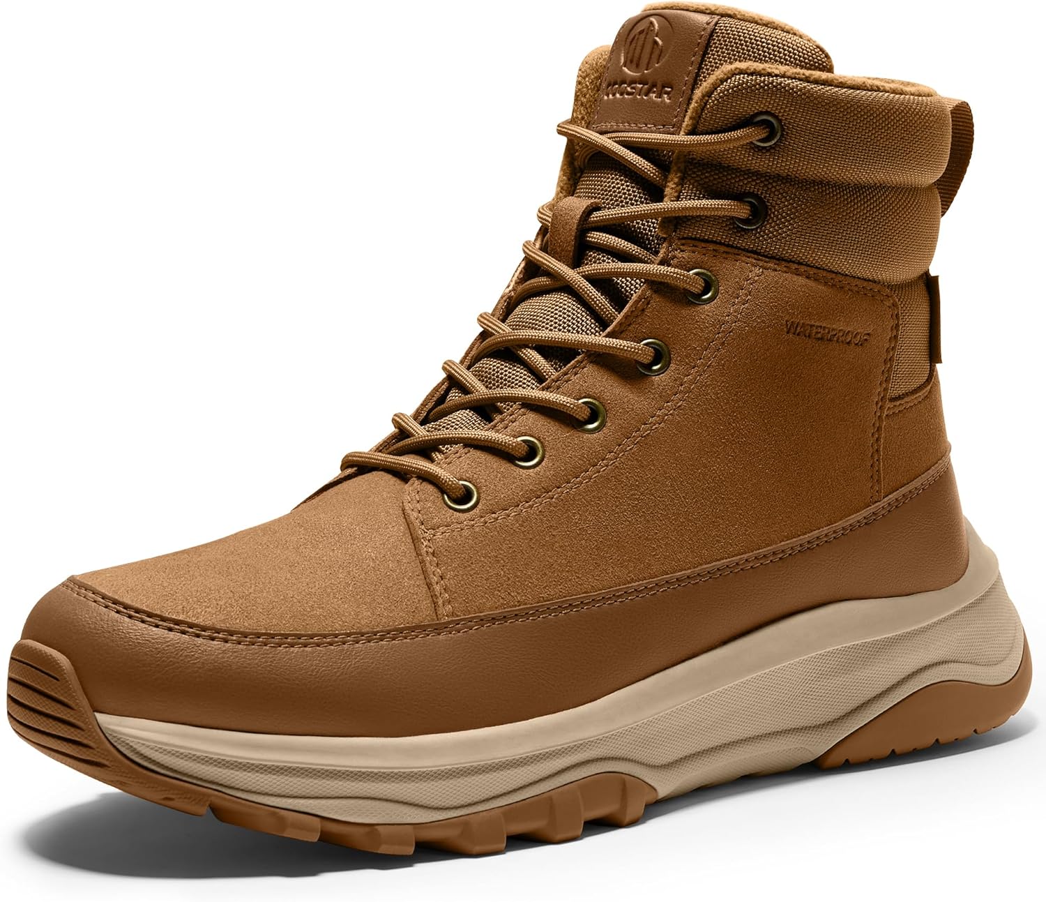 

Мужские зимние ботинки Coostar Snow водонепроницаемые для улицы, легкие с поддержкой свода стопы, Camel