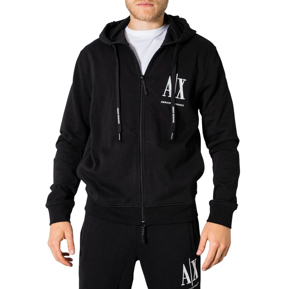 

Черный хлопковый свитер Armani Exchange