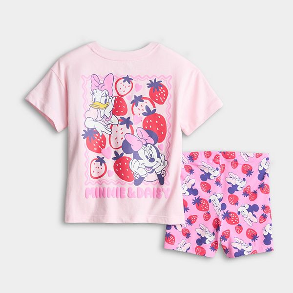 Детский сет Disney's / Jumping Beans: оверсайз футболка и шорты Disney/Jumping Beans, Minnie Hearts Pink — фото 2