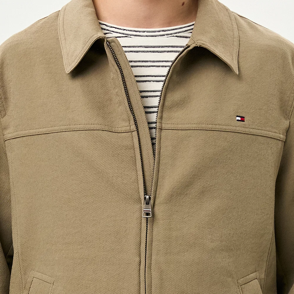 Мужская текстурированная куртка-тракер зелёная от Tommy Hilfiger — фото 4