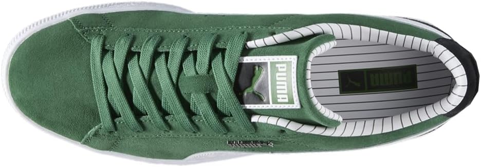 Мужские кроссовки PUMA из замши с полоской для спортивного клуба, на шнуровке, повседневные - зеленые — фото 4