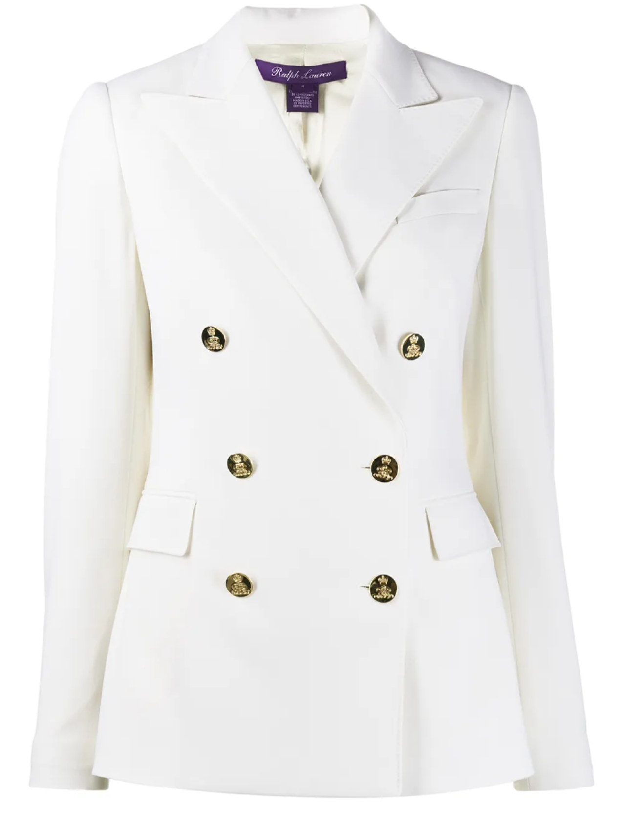 

Ralph Lauren Collection двубортный приталенный блейзер, белый