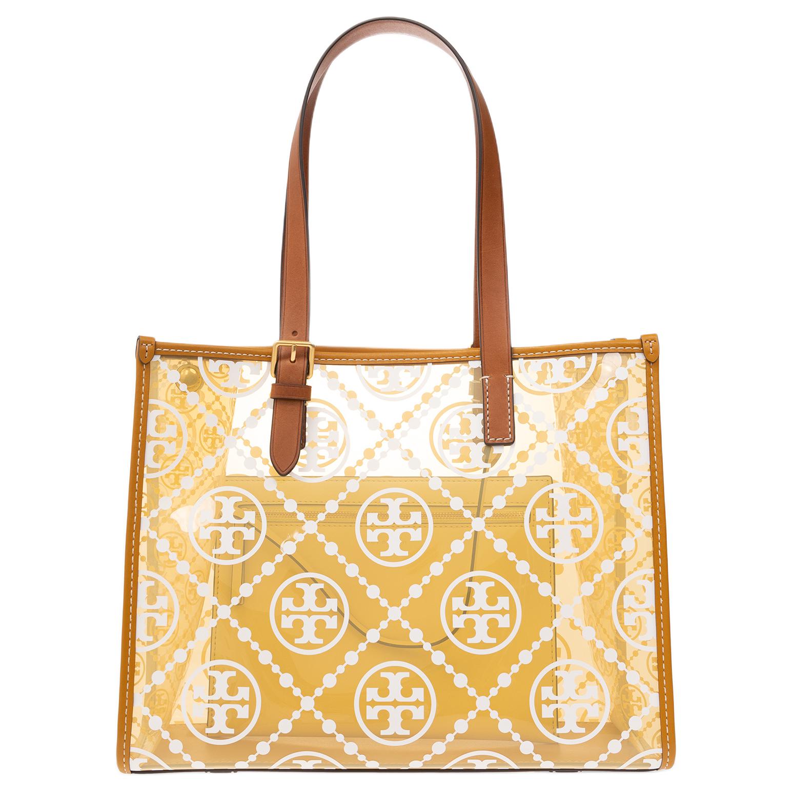 

TORY BURCH Монограмма кожаная сумка тоут с аппликацией из ТПУ