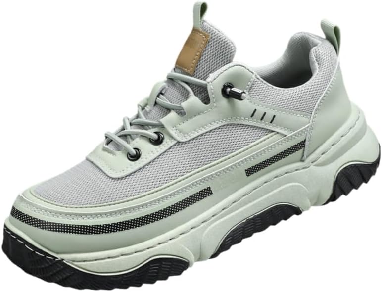 

Мужские дышащие спортивные кроссовки из сетки - мягкий и удобный верх, резиновая износостойкая и противоскользящая подошва Clolinde, зеленый