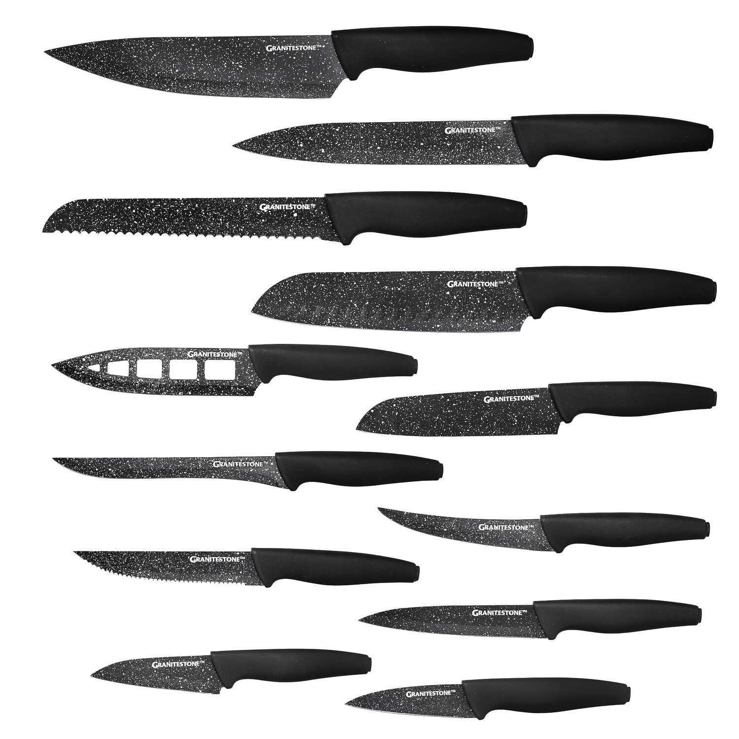 

Набор ножей Granitestone Nutriblade 12 предметов, черный