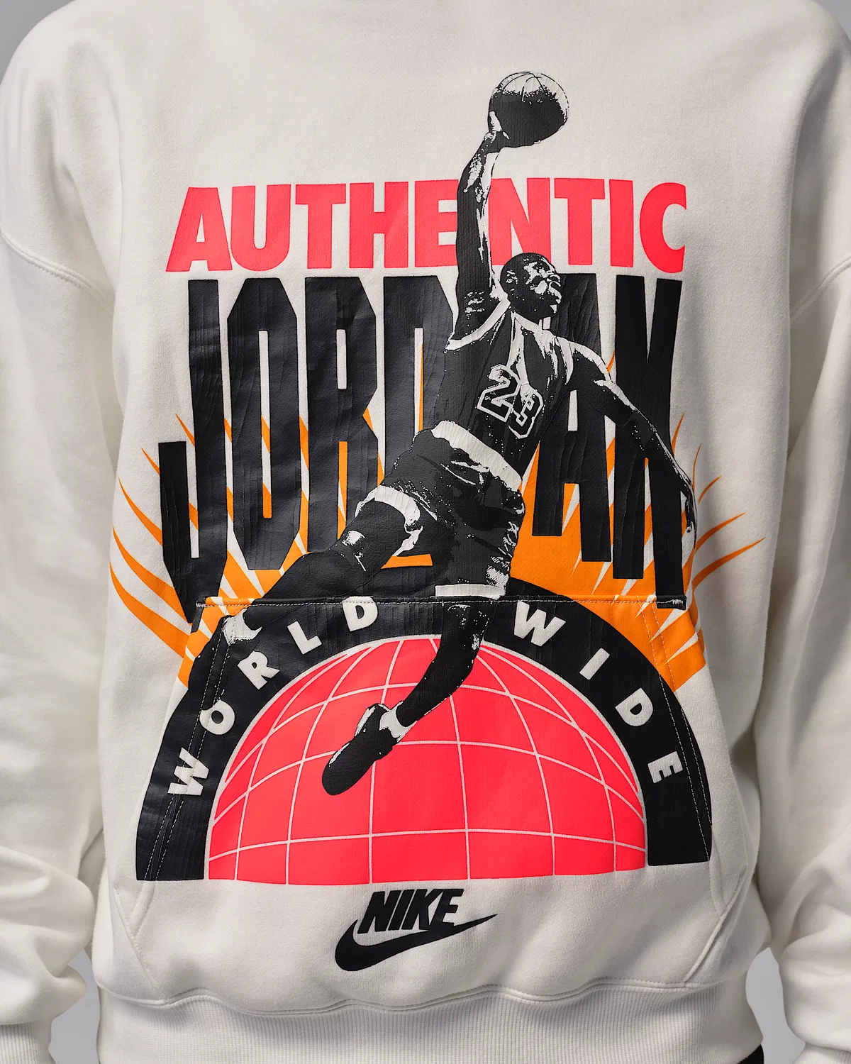 Мужская худи-свитшот Jordan Brooklyn Fleece, Sail/Infrared 23 — фото 4