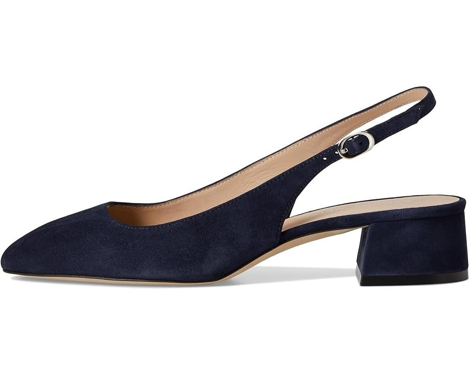 Туфли-лодочки Stuart Weitzman Maeve Slingback 35, женские, B, синие, блочный каблук, VER413 — фото 3