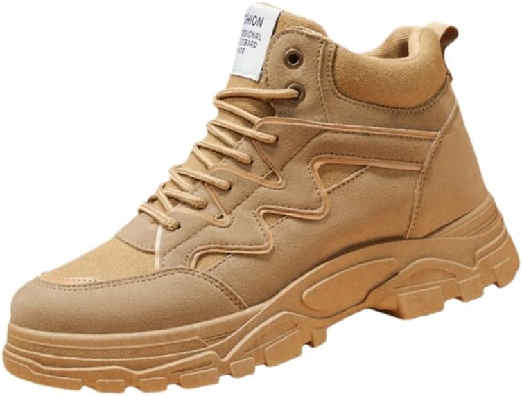 

Мужские ботинки Clolinde большого размера с высокой подошвой и высокой голенью - верх из ПУ с мягкой подкладкой, обеспечивающий комфорт на весь день для активного отдыха и походов, хаки