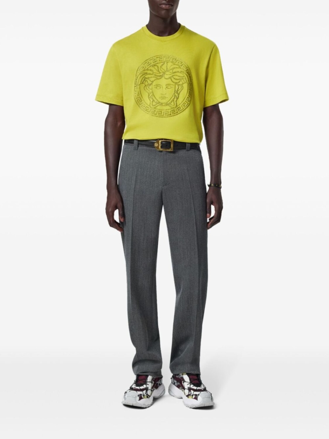 Versace футболка с вышивкой Medusa, желтый — фото 2