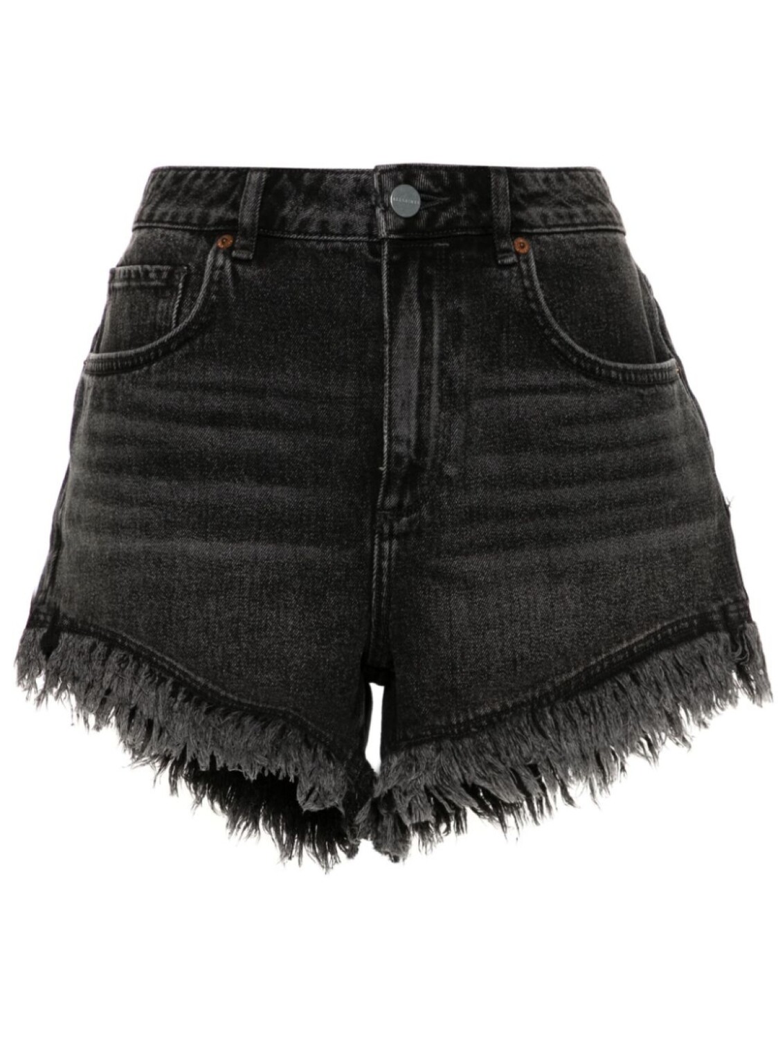 

AllSaints джинсовые шорты Astrid с бахромой, черный