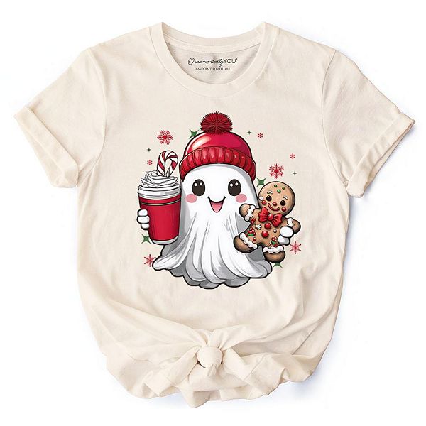 

Милая футболка с призраком на рождество, с очаровательным пряничным человечком и какао Ornamentallyyou, Natural, Коричневый, Милая футболка с призраком на рождество, с очаровательным пряничным человечком и какао Ornamentallyyou, Natural