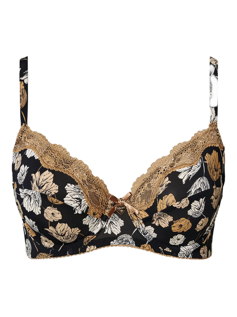 

Бюстгальтер с цветочным принтом и каркасом TWINSET, черный