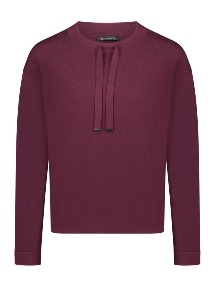 

Тонкий вязаный свитер с разрезами по бокам темно-баклажанового цвета Betty Barclay