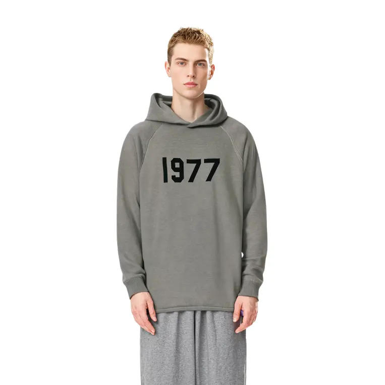 Трикотаж мужской серии 1977 года, цвет темный овсяный Fear Of God Essentials, серый — фото 4