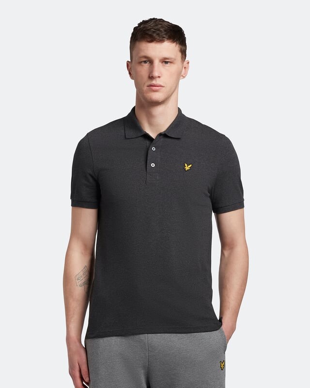 

Однотонная рубашка-поло темно-серого цвета Lyle & Scott, серый
