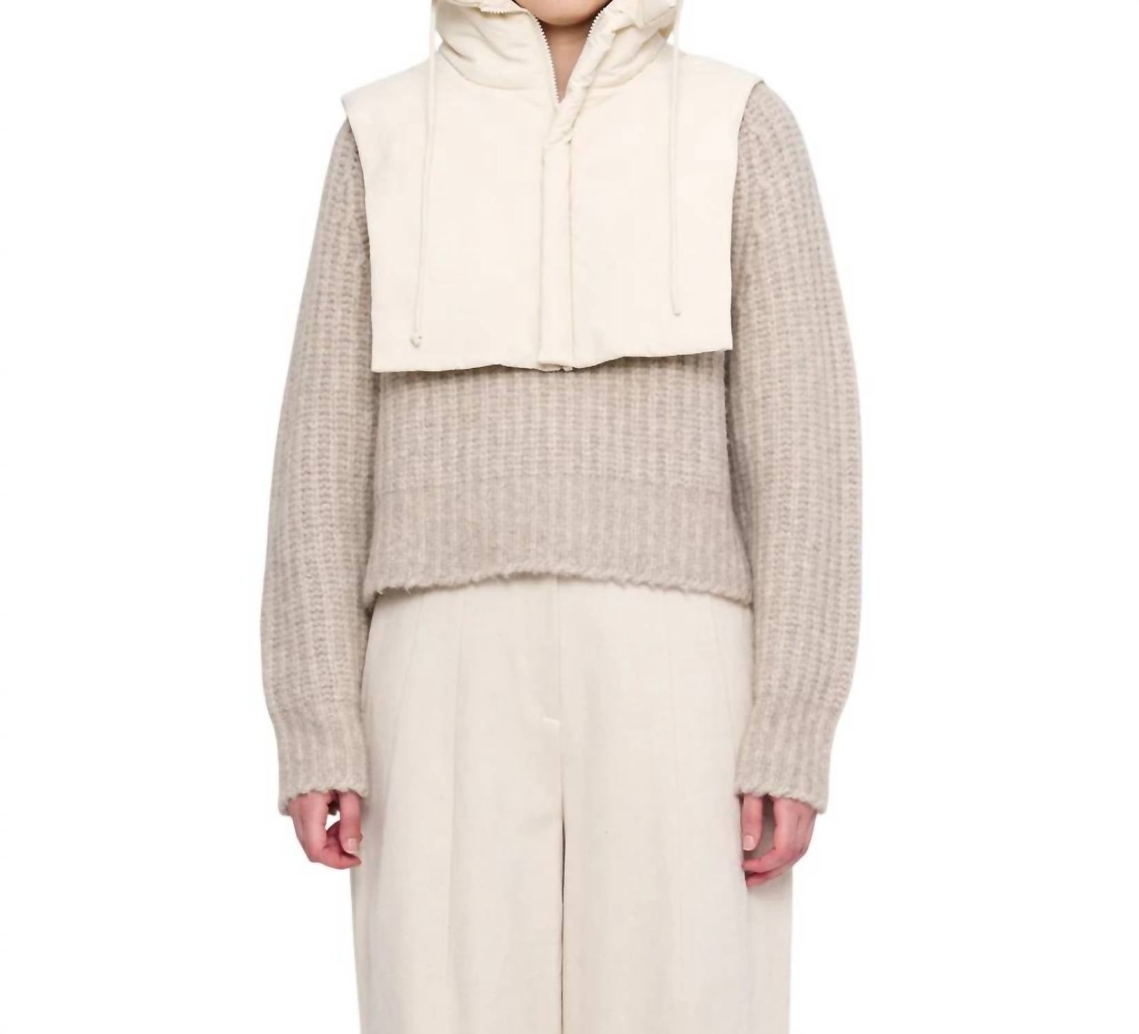 

Жилет с капюшоном в цвете Off-White 7115 by SZEKI