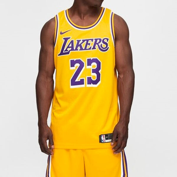 Майка Nike LeBron James Icon Edition Swingman Los Angeles Lakers Yellow, желтый — фото 4