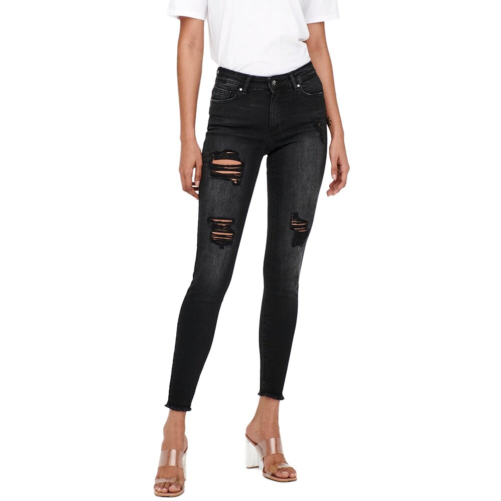 

Джинсы Only Blush Skinny Raw Ankle Dest Tai099 Mid Waist, черный