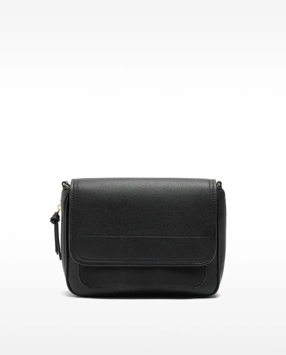 

Женская сумка через плечо с клапаном и магнитной застежкой из однотонной ткани Parfois, черный